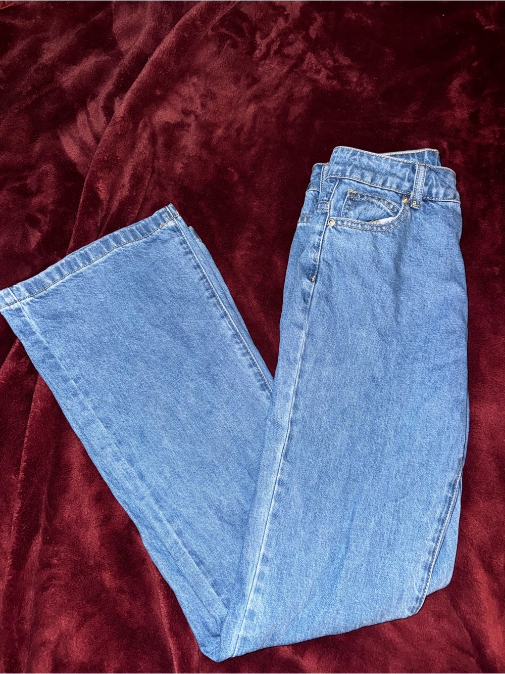 Princess Polly Straight-Leg High-Rise Light Blue Jeans